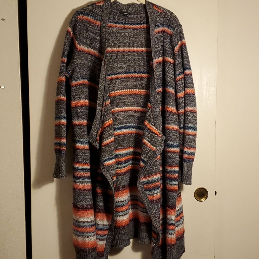 Torrid Size 2 Open Front Striped Cardigan